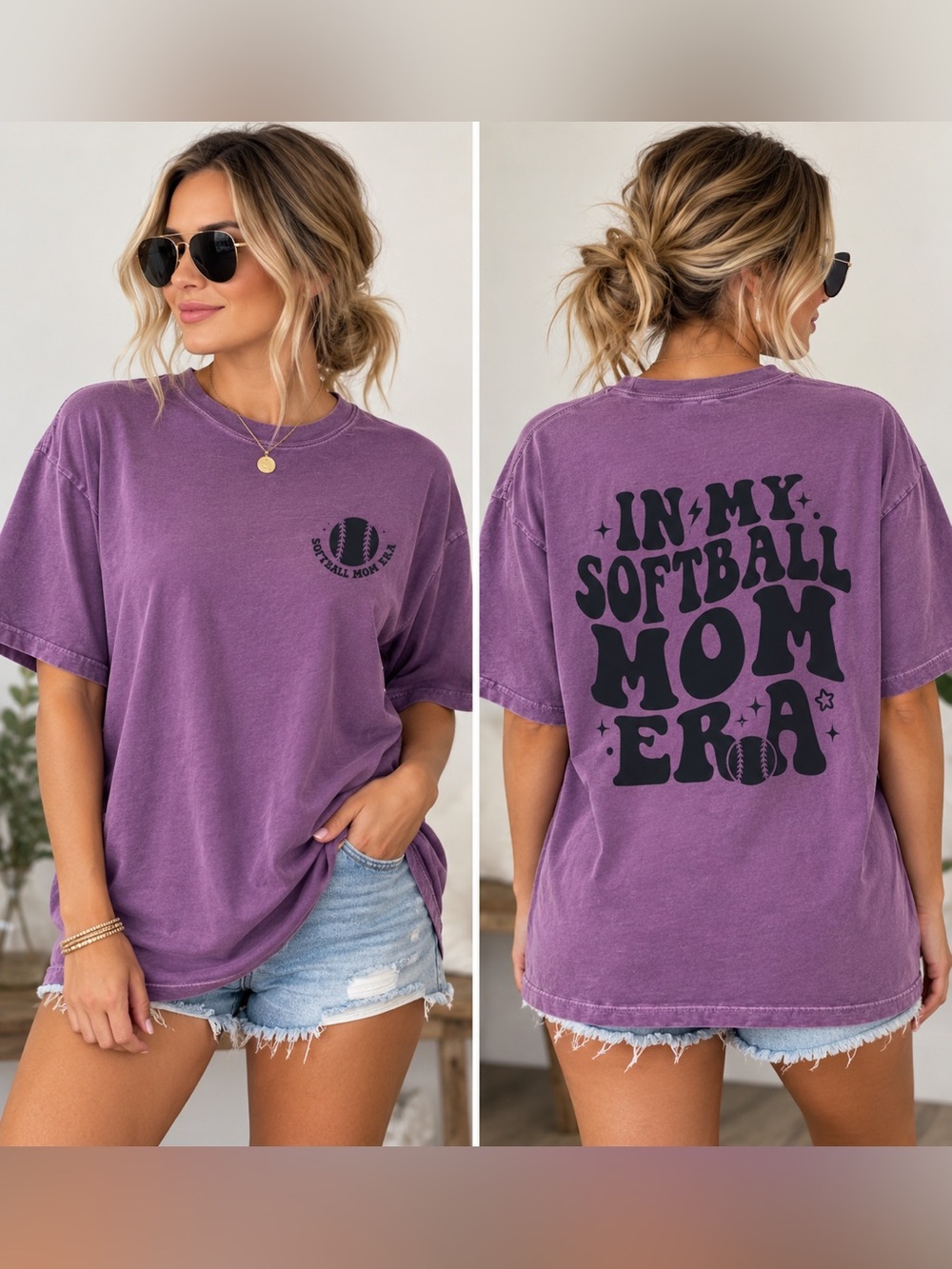 Comfort Colors Plum softball era shirt XL New
